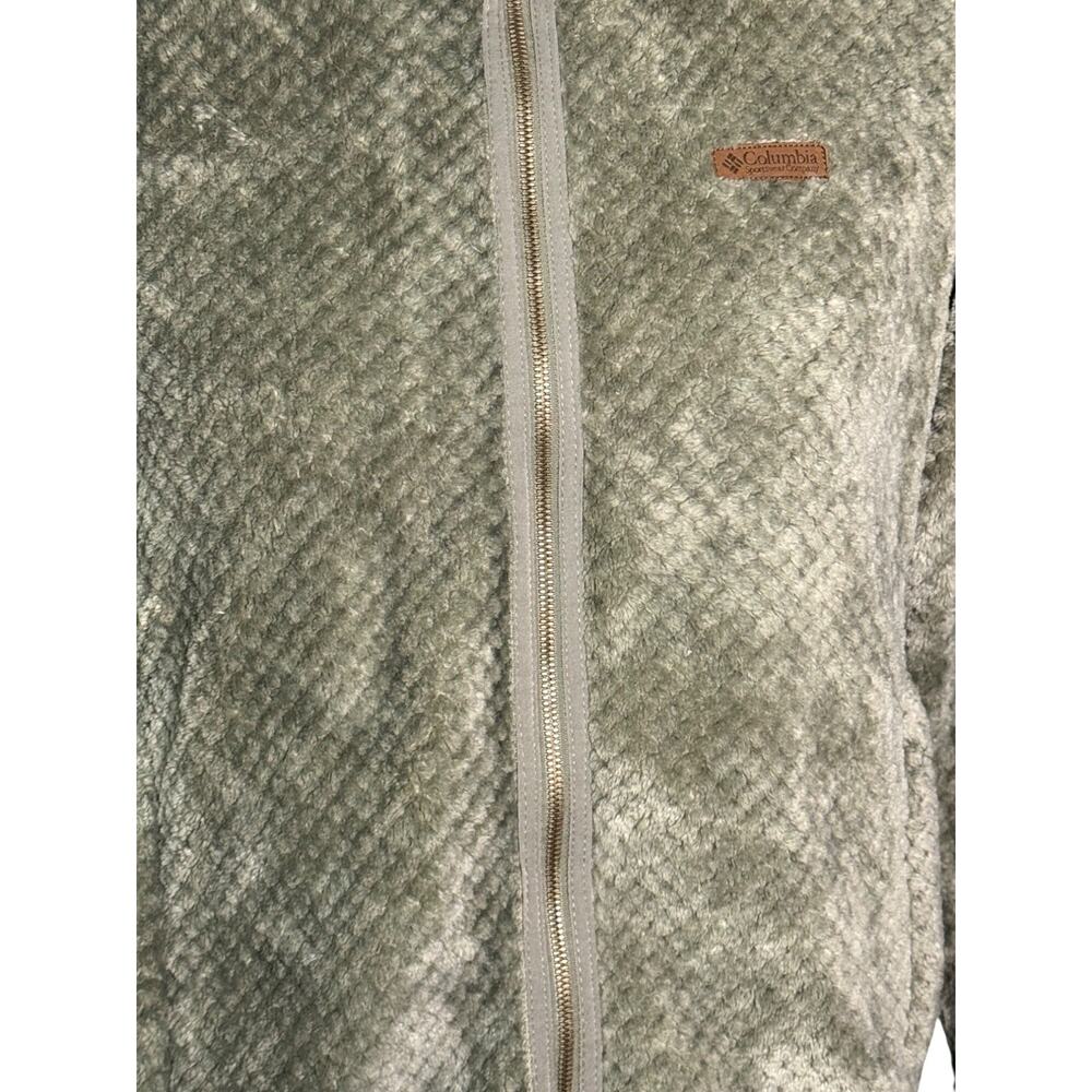 Columbia Womens Fire Side Sherpa Full-Zip Stone Green Fleece Jacket Size Large - Picture 15 of 15